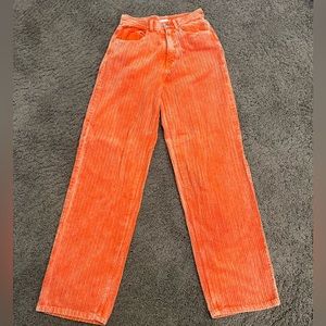 Urban Outfitters Orange High-Rise and Baggy Corduroy Pants! Size 26! Like new!